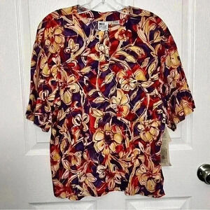 LESLIE FAY OPTIONS Vintage Cotton Zanzibar Group Floral top | size 8